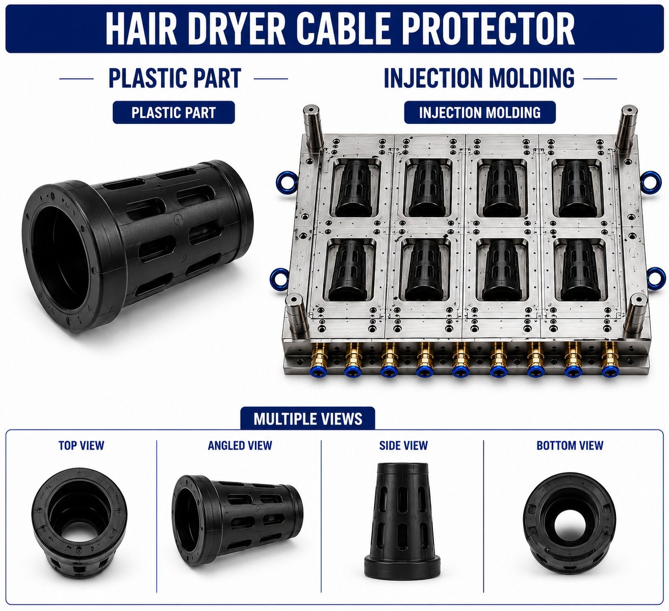 Hair Dryer Plastic Cable Protector Mould and Moulding Service